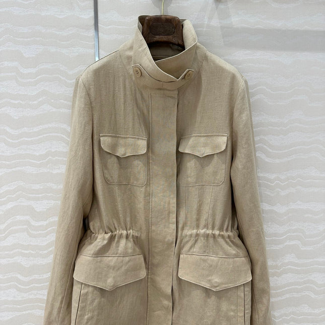 LP CLASSIC STAND-COLLAR LINEN JACKET