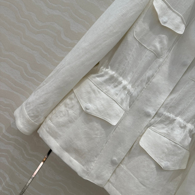 LP CLASSIC STAND-COLLAR LINEN JACKET 265165