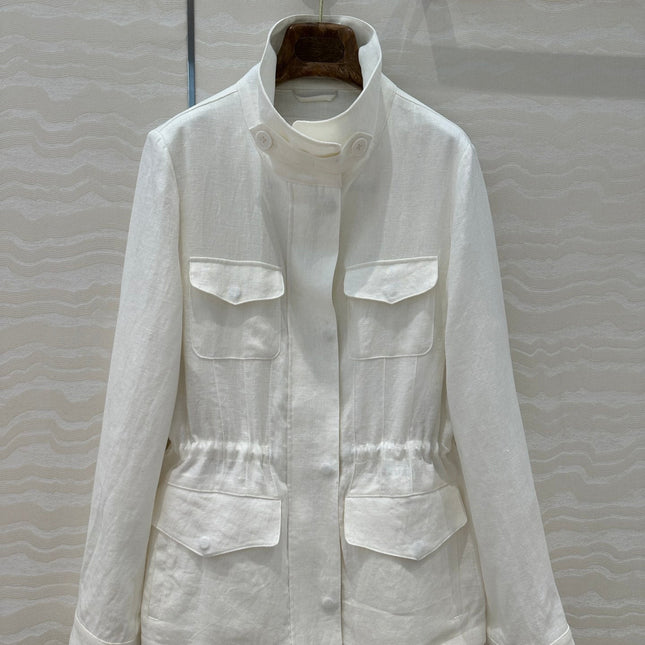 LP CLASSIC STAND-COLLAR LINEN JACKET 265165