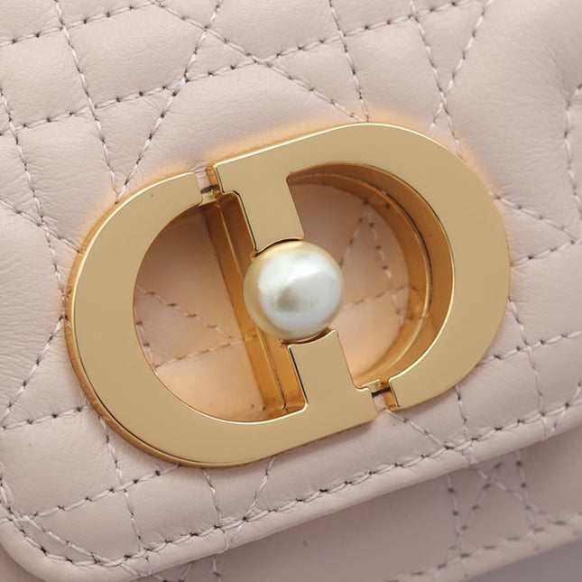 JOLIE TOP HANDLE BAG 19 IN PALE PINK CANNAGE CALFSKIN