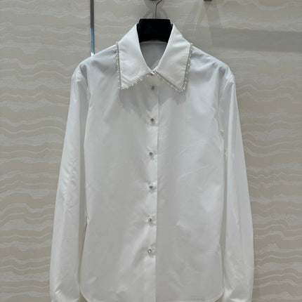 CC Pearl Edge Shirt White Cotton