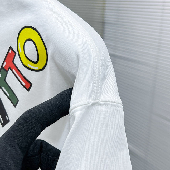 LV WHITE COTTON T-SHIRT COLORFUL LOGO 238820