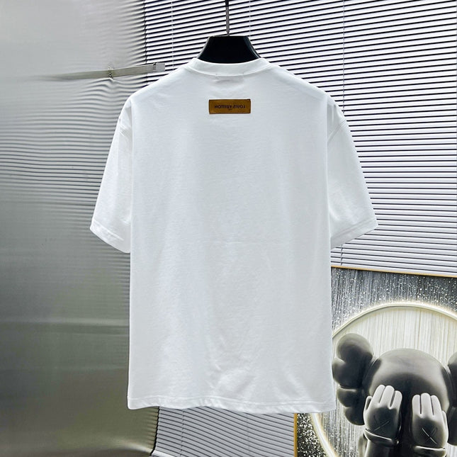 LV WHITE COTTON T-SHIRT COLORFUL LOGO 238820