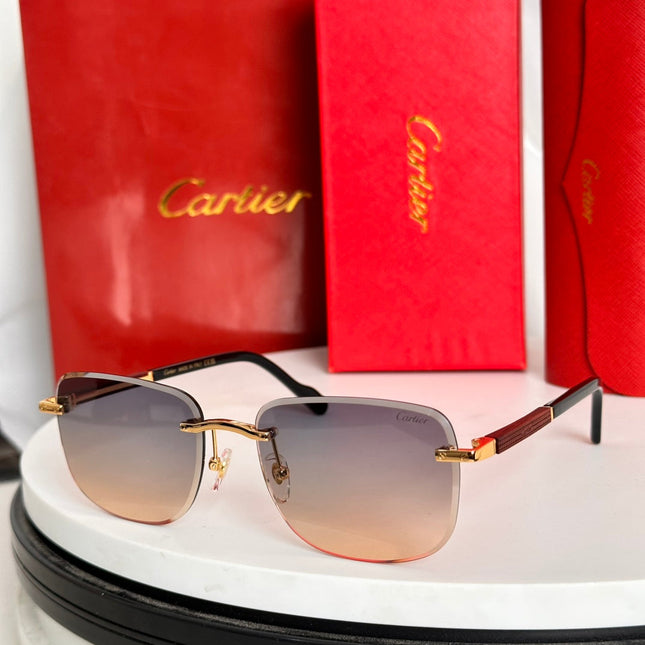 SANTOS ROUND FRAME SUNGLASSES 524480 IN METAL AND WOODEN