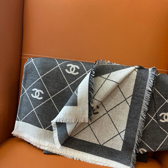 CHANEL 25S SCARF 140 IN WOOL SILK 700810