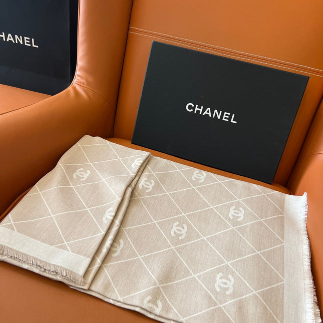 CHANEL 25S SCARF 140 IN WOOL SILK 700809