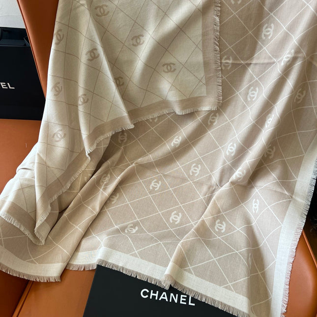 CHANEL 25S SCARF 140 IN WOOL SILK 700809