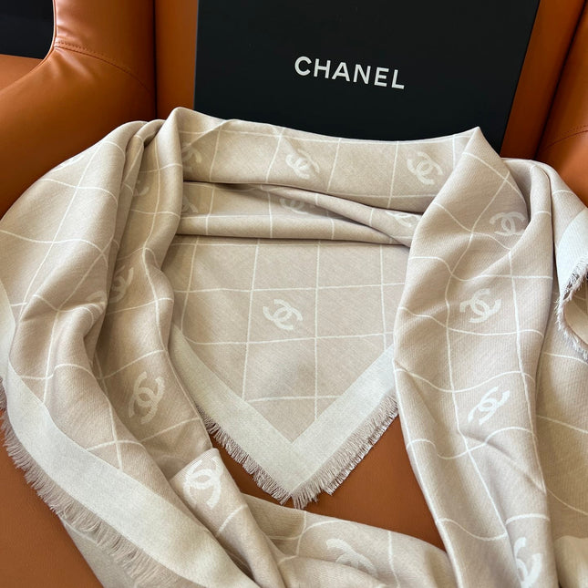 CHANEL 25S SCARF 140 IN WOOL SILK 700809