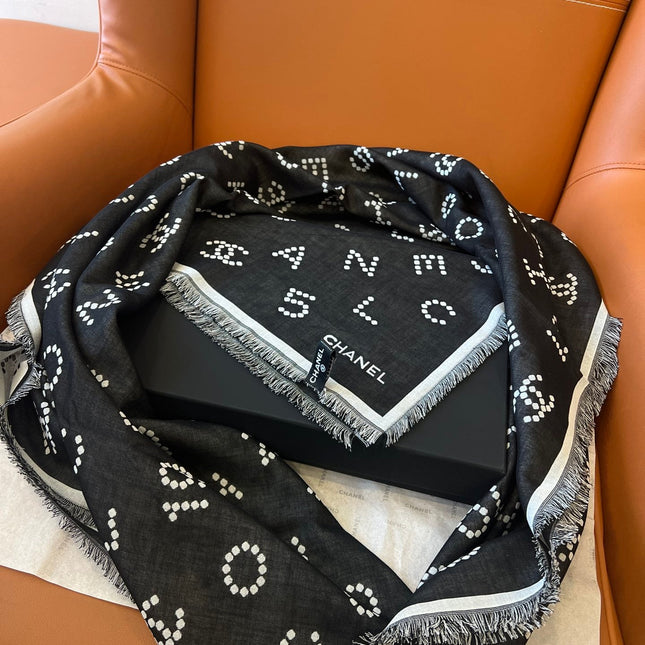 CHANEL 25S SCARF 140 IN WOOL SILK 700811
