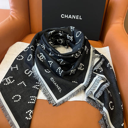 CHANEL 25S SCARF 140 IN WOOL SILK 700811