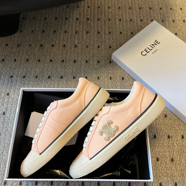 TRAINER LOW LACE-UP SNEAKER IN LIGHT ORANGE CANVAS