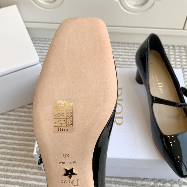 PEARL JOLIE MARY JANE PUMPS IN BLACK CALFSKIN