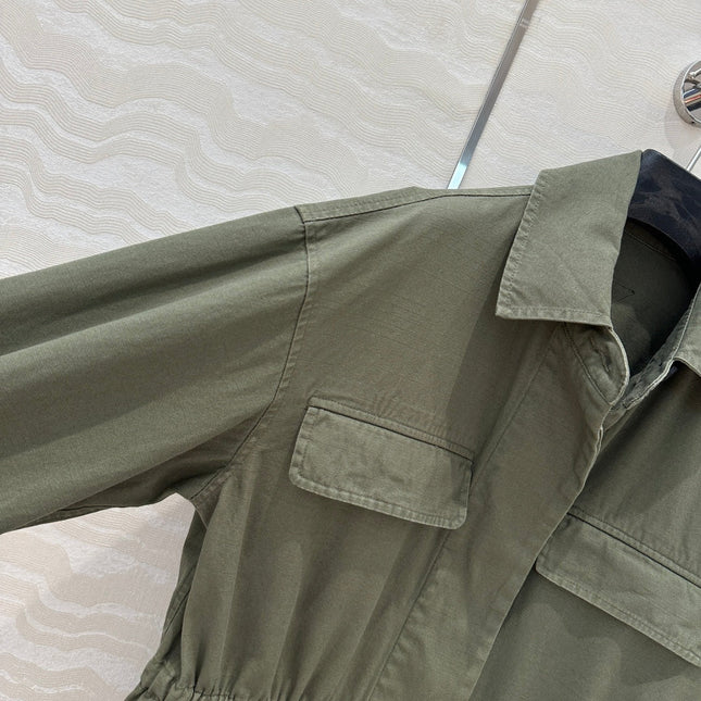 PRADA MOSS GREEN LONG COAT