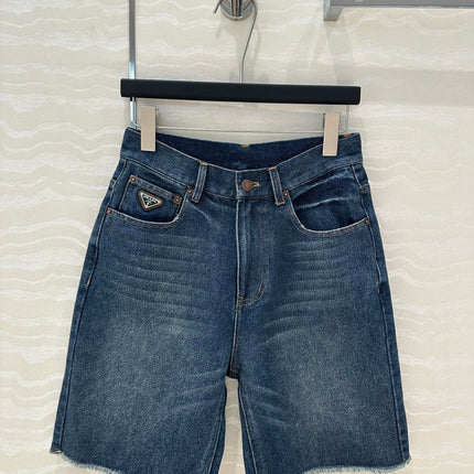 PRADA FASHION STRAIGHT-LEG DENIM SHORTS 263942