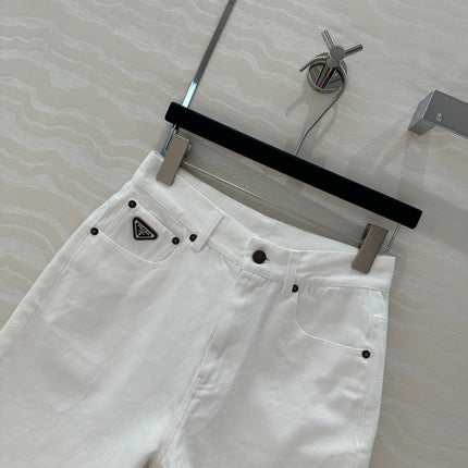 PRADA FASHION STRAIGHT-LEG DENIM SHORTS 263945