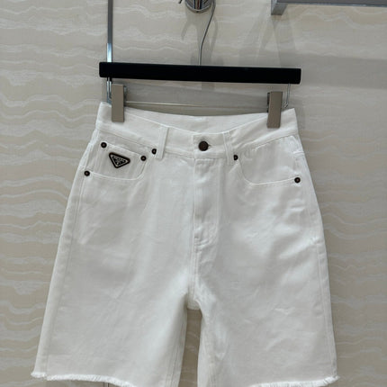 PRADA FASHION STRAIGHT-LEG DENIM SHORTS 263945
