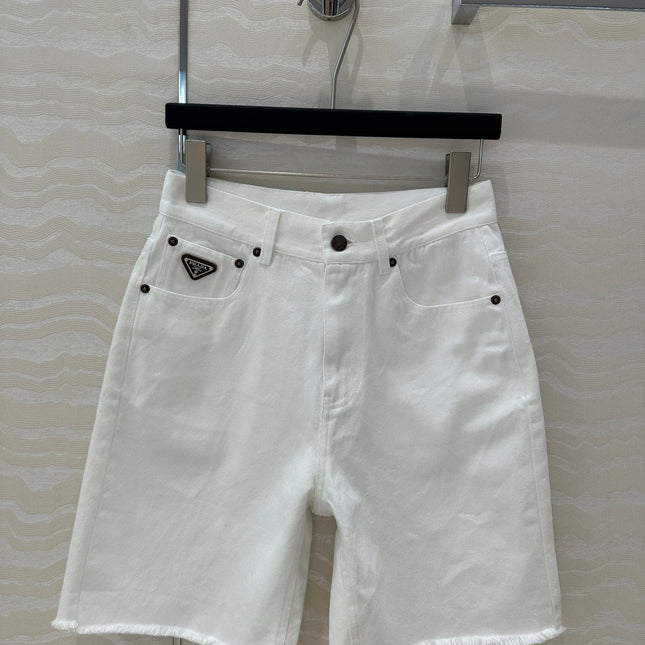 PRADA FASHION STRAIGHT-LEG DENIM SHORTS 263945