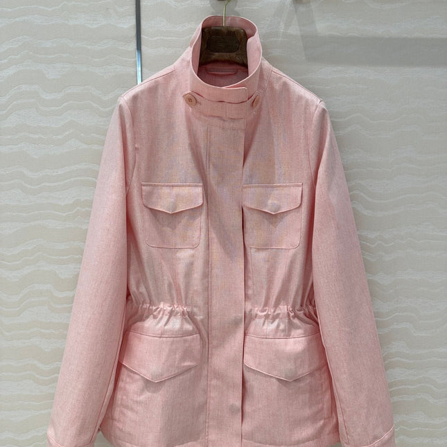 LP CLASSIC STAND-COLLAR LINEN JACKET 265162