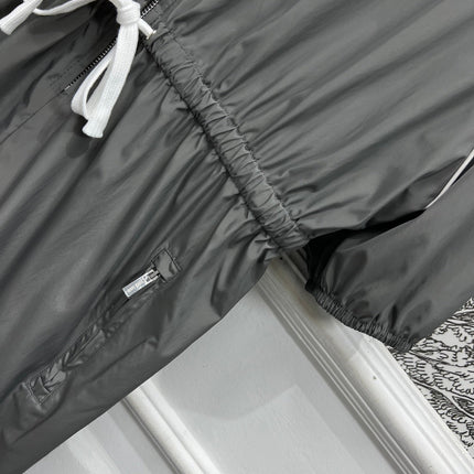 MIU 25S HOODED JACKET GREY IN NYLON 263119