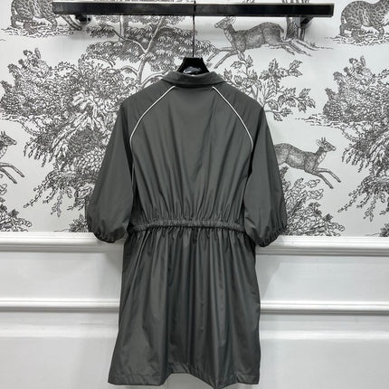 MIU 25S HOODED JACKET GREY IN NYLON 263119