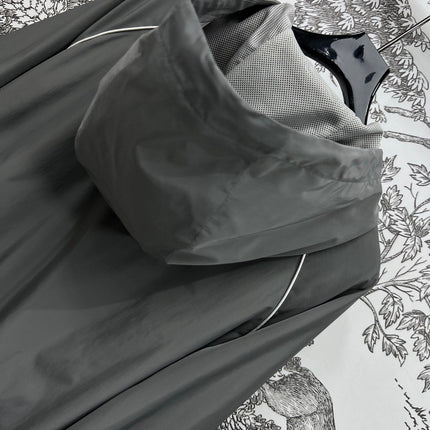 MIU 25S HOODED JACKET GREY IN NYLON 263131