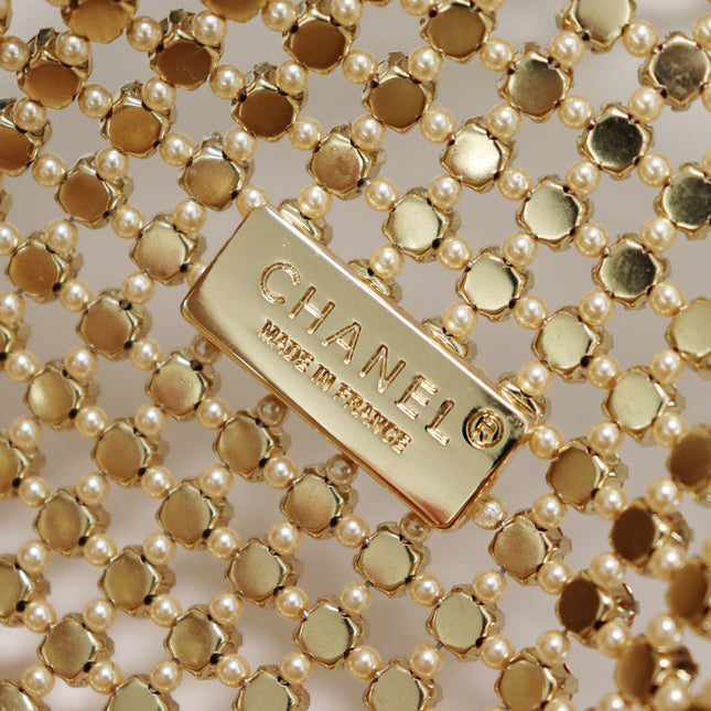 CHANEL 25S FLAP BAG 25 CM IN BEIGE CRYSTAL EMBELLISHMENT