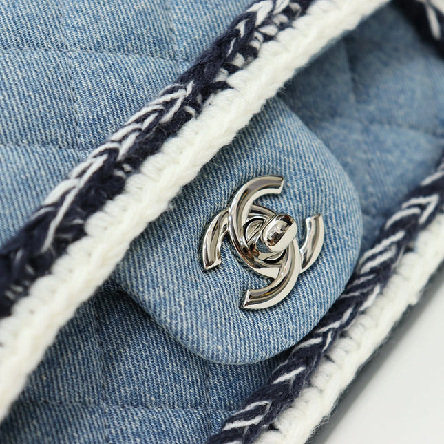 CHANEL 25S FLAP BAG 20 CM IN LIGHT BLUE DENIM