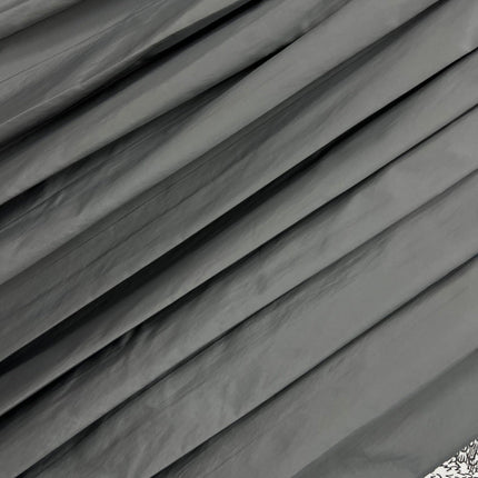 MIU 25S PLEASED SKIRT GREY IN NYLON 263129