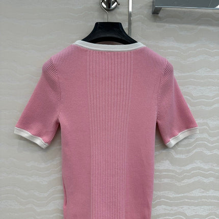 CC Knitted T-Shirt Pink Cotton