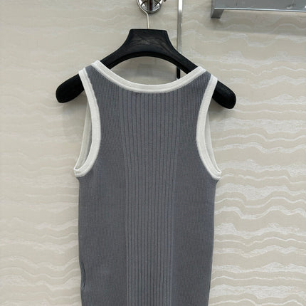 CC Knitted Vest Gray Cotton