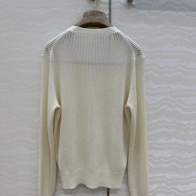 LP CREAM V-NECK KNIT CARDIGAN
