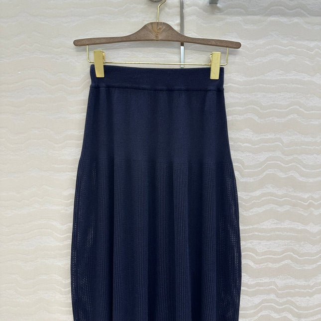 LP NAVY BLUE KNIT MIDI SKIRT
