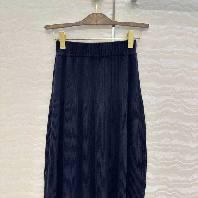 LP NAVY BLUE KNIT MIDI SKIRT