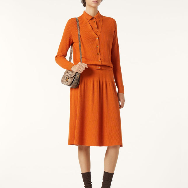 LP ORANGE KNIT MIDI SKIRT