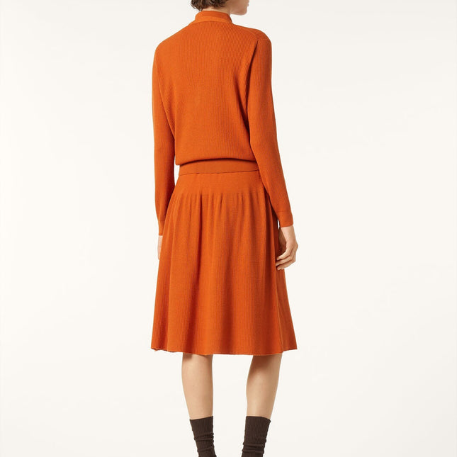 LP ORANGE KNIT MIDI SKIRT
