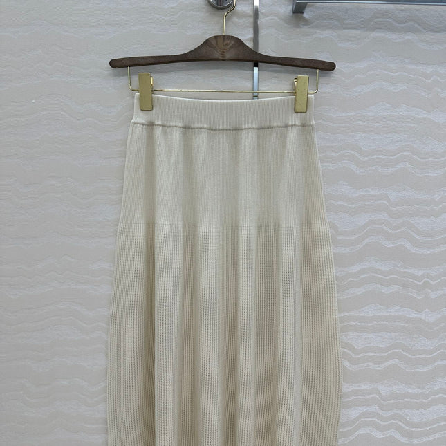 LP CREAM KNIT MIDI SKIRT