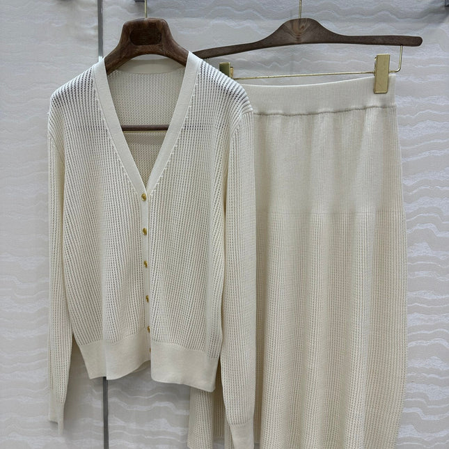 LP CREAM KNIT MIDI SKIRT