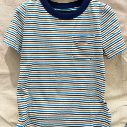 STRIPED CREW NECK TEE 25S IN COTTON 266080