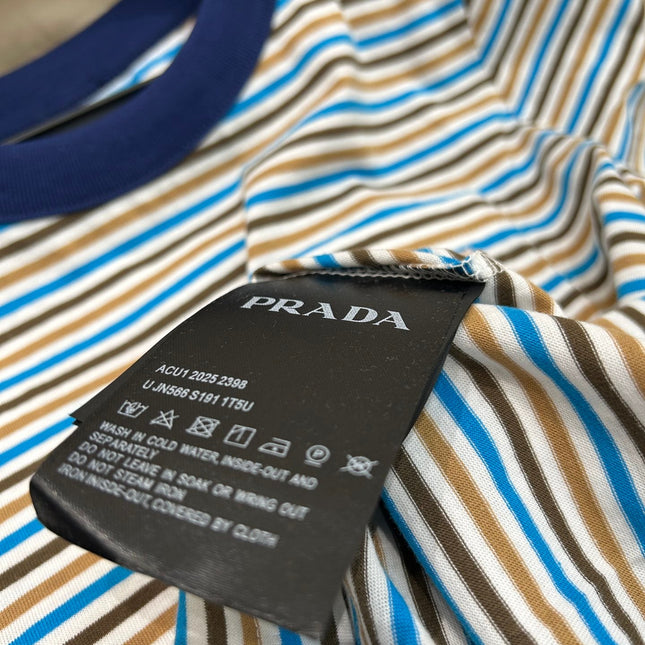 STRIPED CREW NECK TEE 25S IN COTTON 266080