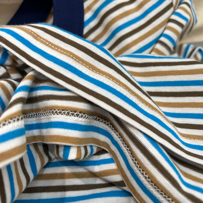 STRIPED CREW NECK TEE 25S IN COTTON 266080