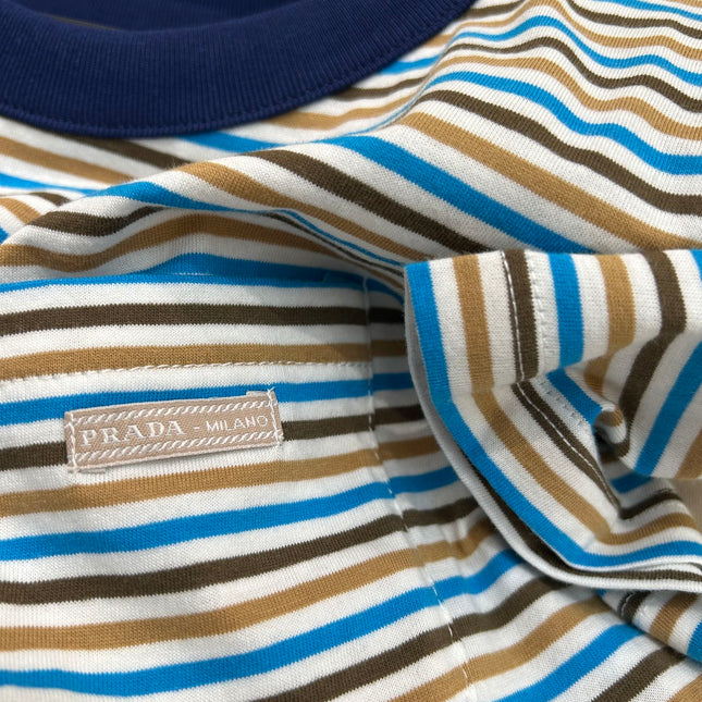 STRIPED CREW NECK TEE 25S IN COTTON 266080