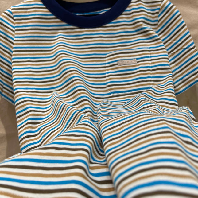 STRIPED CREW NECK TEE 25S IN COTTON 266080