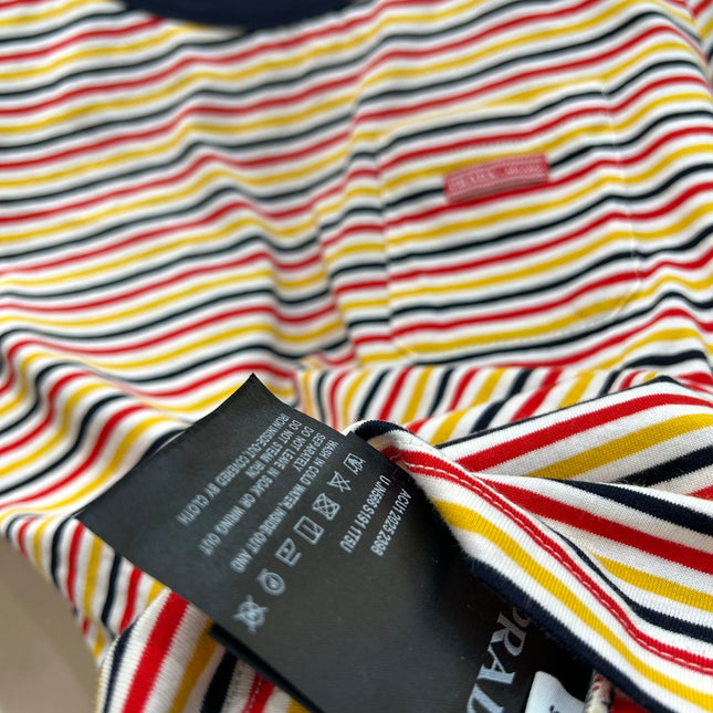 STRIPED CREW NECK TEE 25S IN COTTON 266086