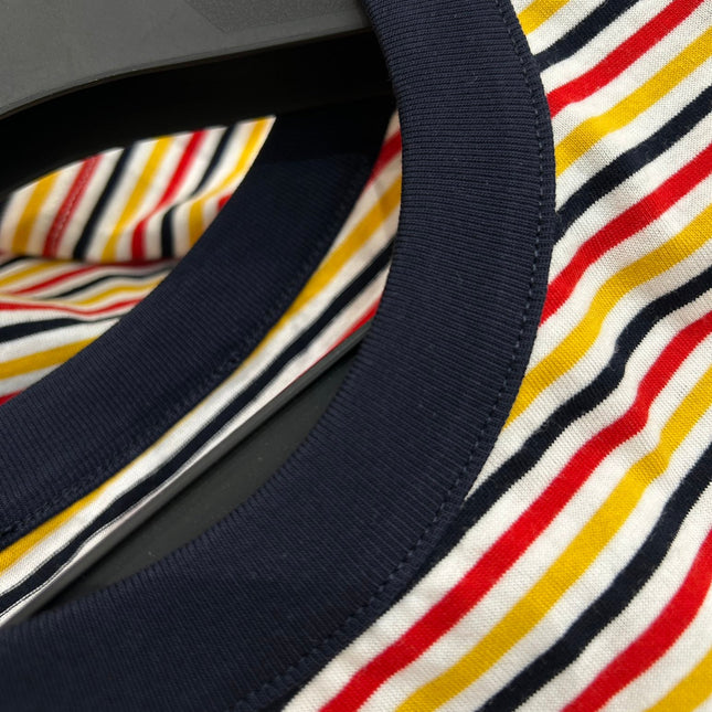 STRIPED CREW NECK TEE 25S IN COTTON 266086