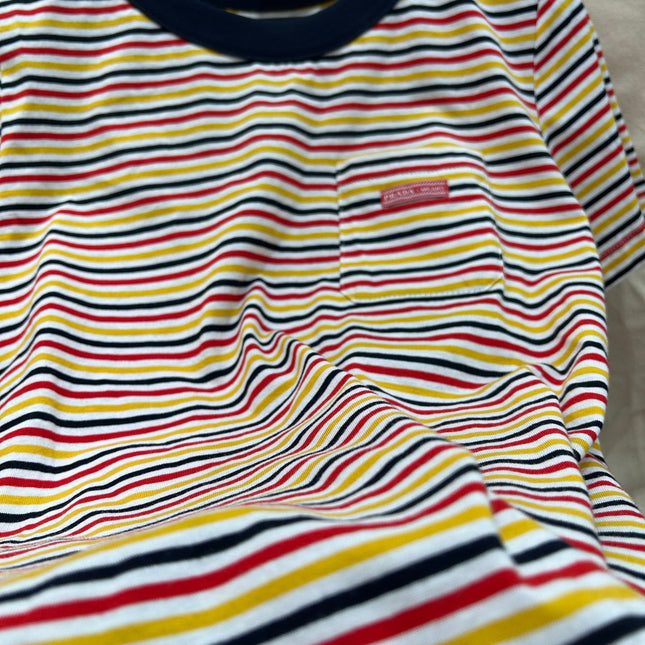 STRIPED CREW NECK TEE 25S IN COTTON 266086