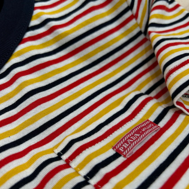STRIPED CREW NECK TEE 25S IN COTTON 266086