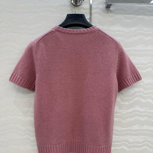 DIOR SHORT-SLEEVE CASHMERE SWEATER 264916