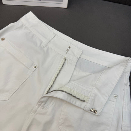DIOR WHITE CUFFED DENIM SHORTS