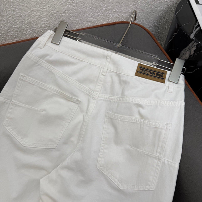 DIOR WHITE STRAIGHT-LEG JEANS