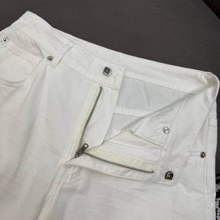 DIOR WHITE STRAIGHT-LEG JEANS